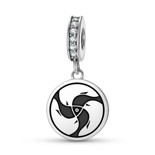 THREE FISH SHARE THE SAME HEAD  Pendant Dangle Charm