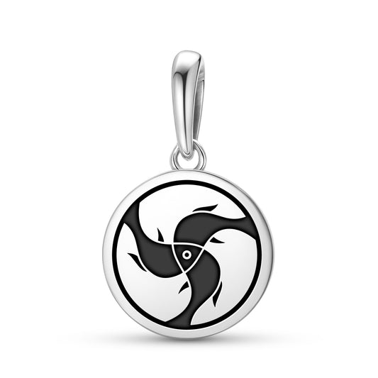 THREE FISH SHARE THE SAME HEAD  Pendant Dangle Charm