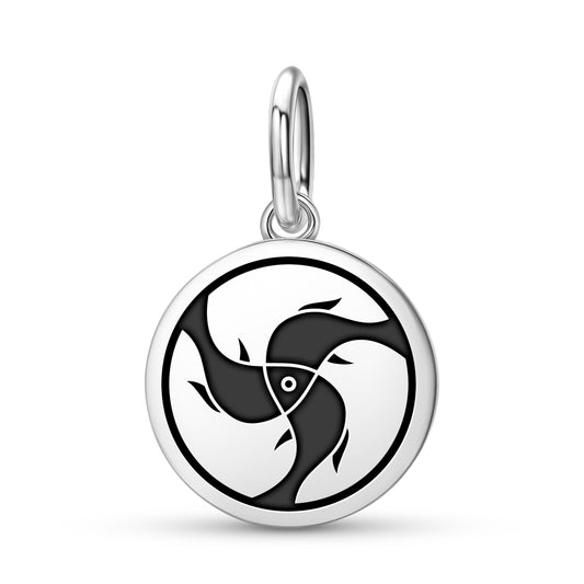 THREE FISH SHARE THE SAME HEAD  Pendant Dangle Charm