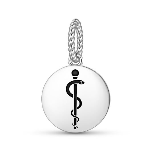 Rod ofAsclepius  Pendant Dangle Charm