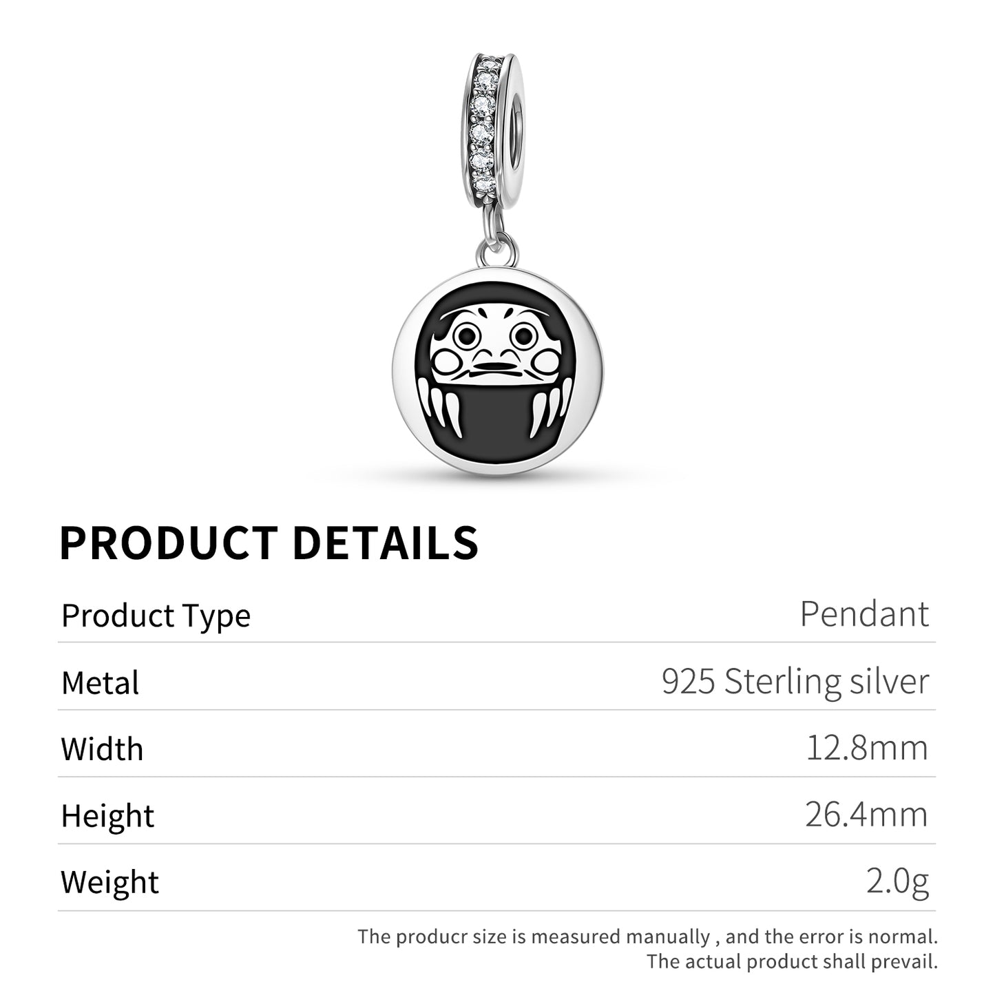 Daruma Symbol  Pendant Dangle Charm