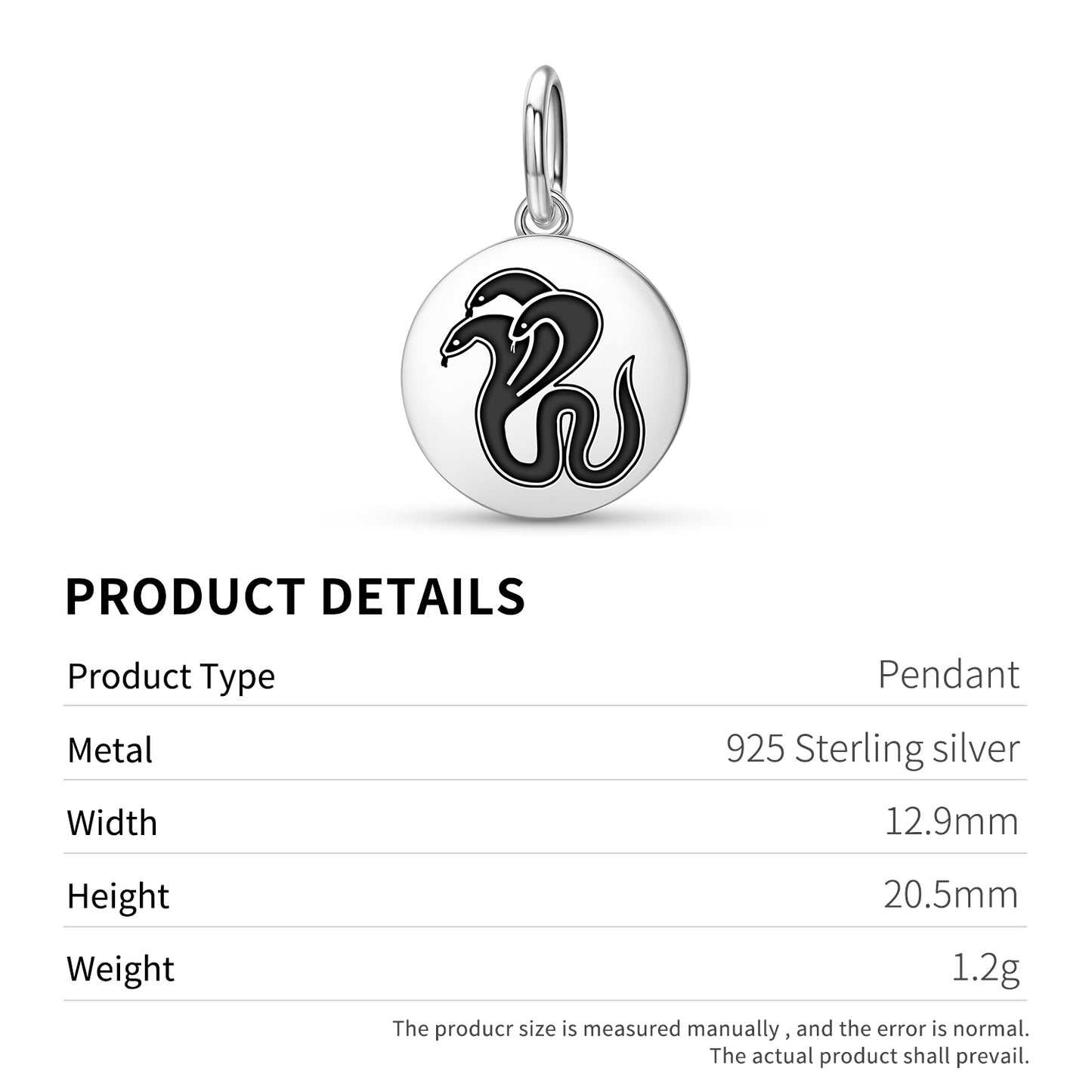 Three headed snake  Pendant Dangle Charm