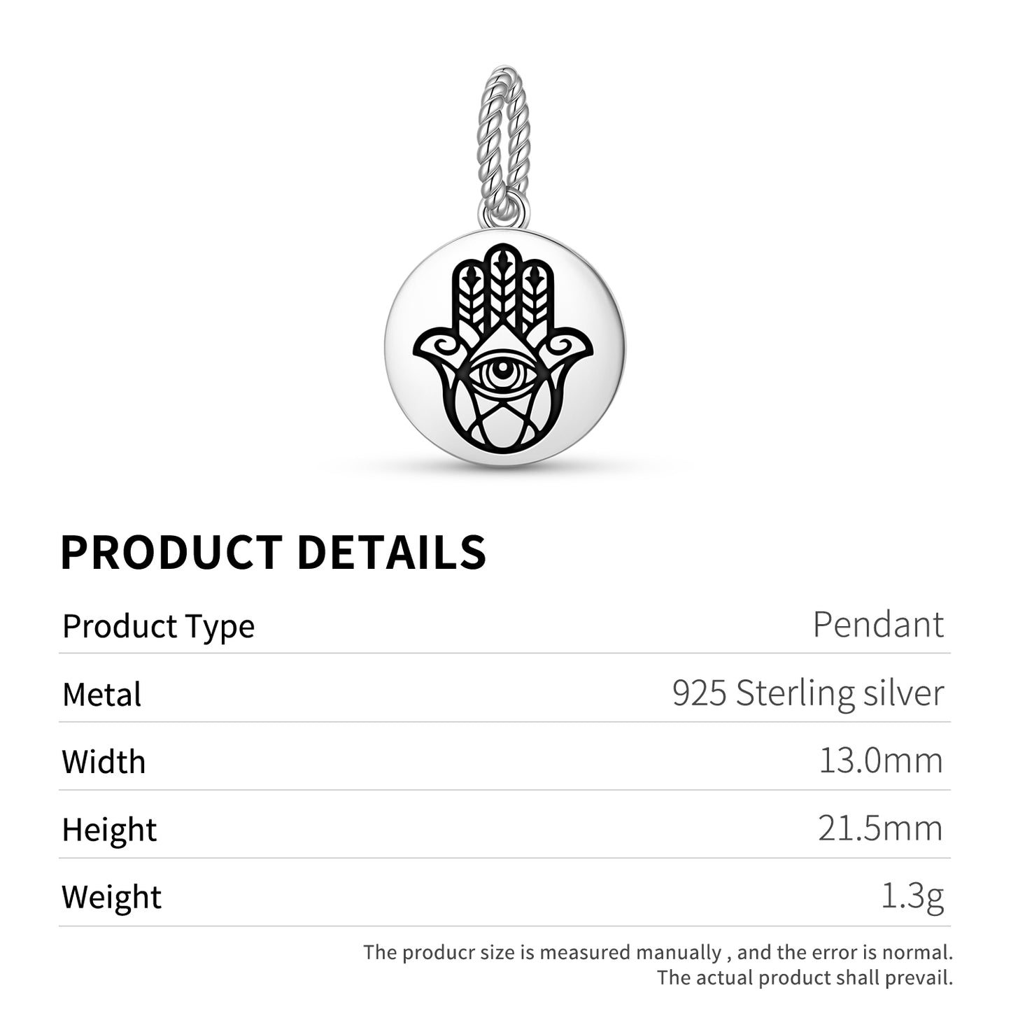 Hamsa  Pendant Dangle Charm