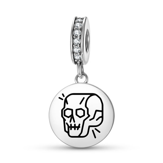 Crystal skull Mayan Symbols Pendant Dangle Charm