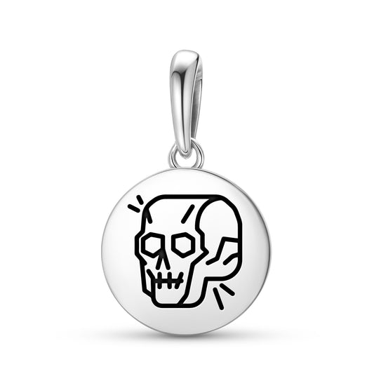 Crystal skull Mayan Symbols Pendant Dangle Charm