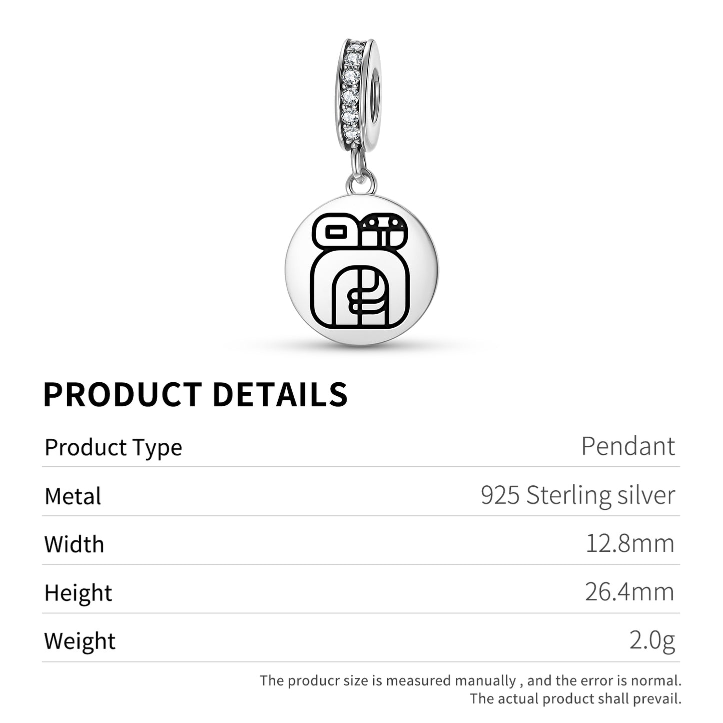 Mayan King Mayan Symbols Pendant Dangle Charm