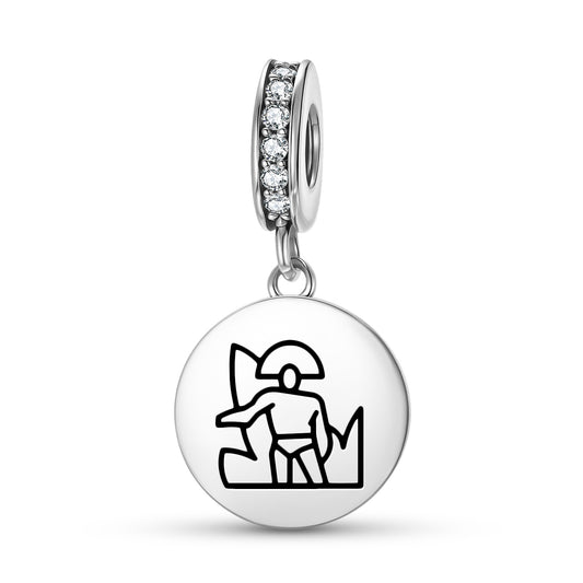 Fire dance Mayan Symbols Pendant Dangle Charm