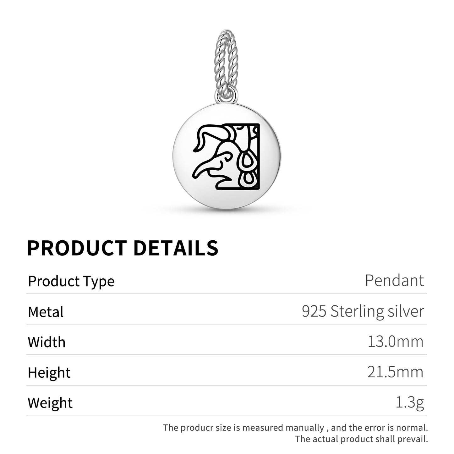 Chaac Mayan Symbols Pendant Dangle Charm