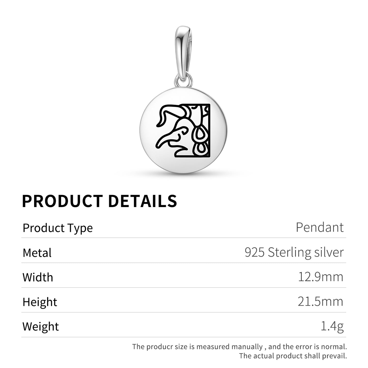 Chaac Mayan Symbols Pendant Dangle Charm