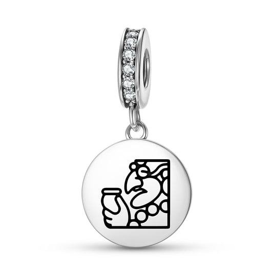Itzamna Mayan Symbols Pendant Dangle Charm