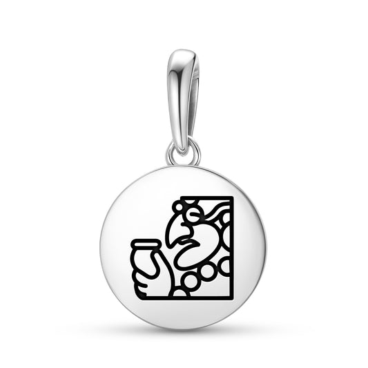 Itzamna Mayan Symbols Pendant Dangle Charm
