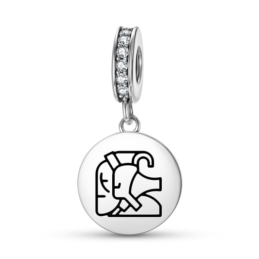 Yum Kaax Mayan Symbols Pendant Dangle Charm