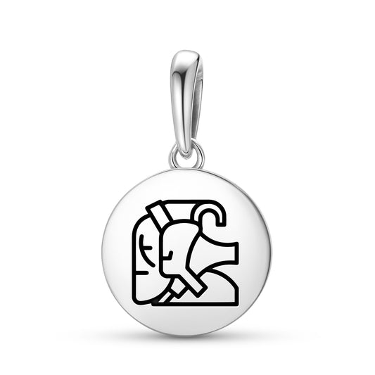 Yum Kaax Mayan Symbols Pendant Dangle Charm