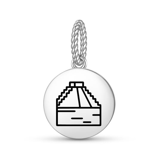 Templo de Kukulkán El Castillo Mayan Symbols Pendant Dangle Charm