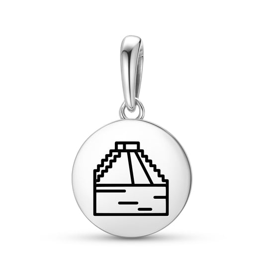 Templo de Kukulkán El Castillo Mayan Symbols Pendant Dangle Charm