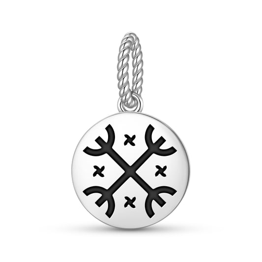 Kultrun Mapuche Symbols Pendant Dangle Charm
