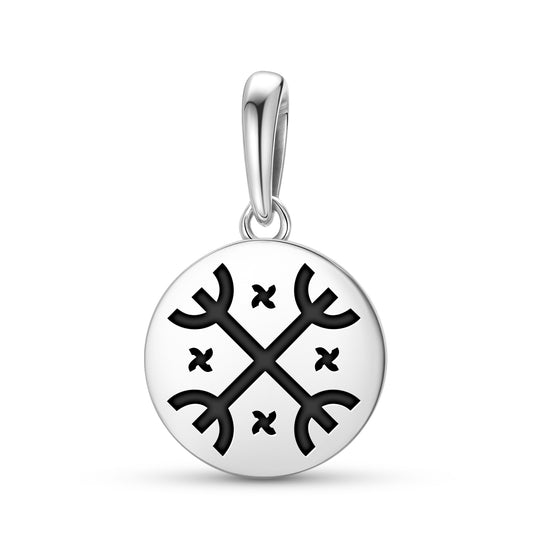 Kultrun Mapuche Symbols Pendant Dangle Charm