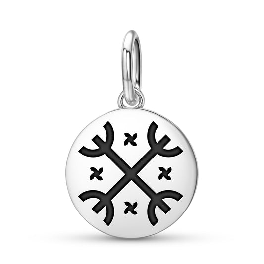 Kultrun Mapuche Symbols Pendant Dangle Charm