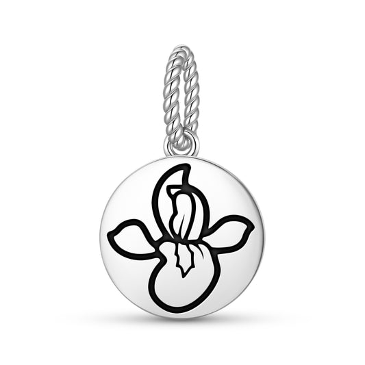 Iris Flowers Symbols Pendant Dangle Charm