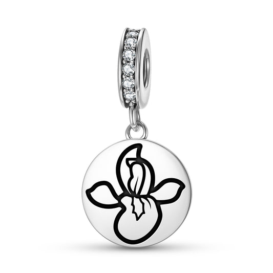 Iris Flowers Symbols Pendant Dangle Charm