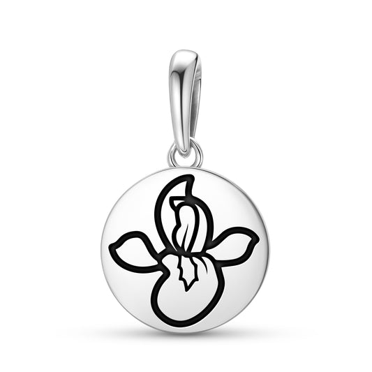 Iris Flowers Symbols Pendant Dangle Charm