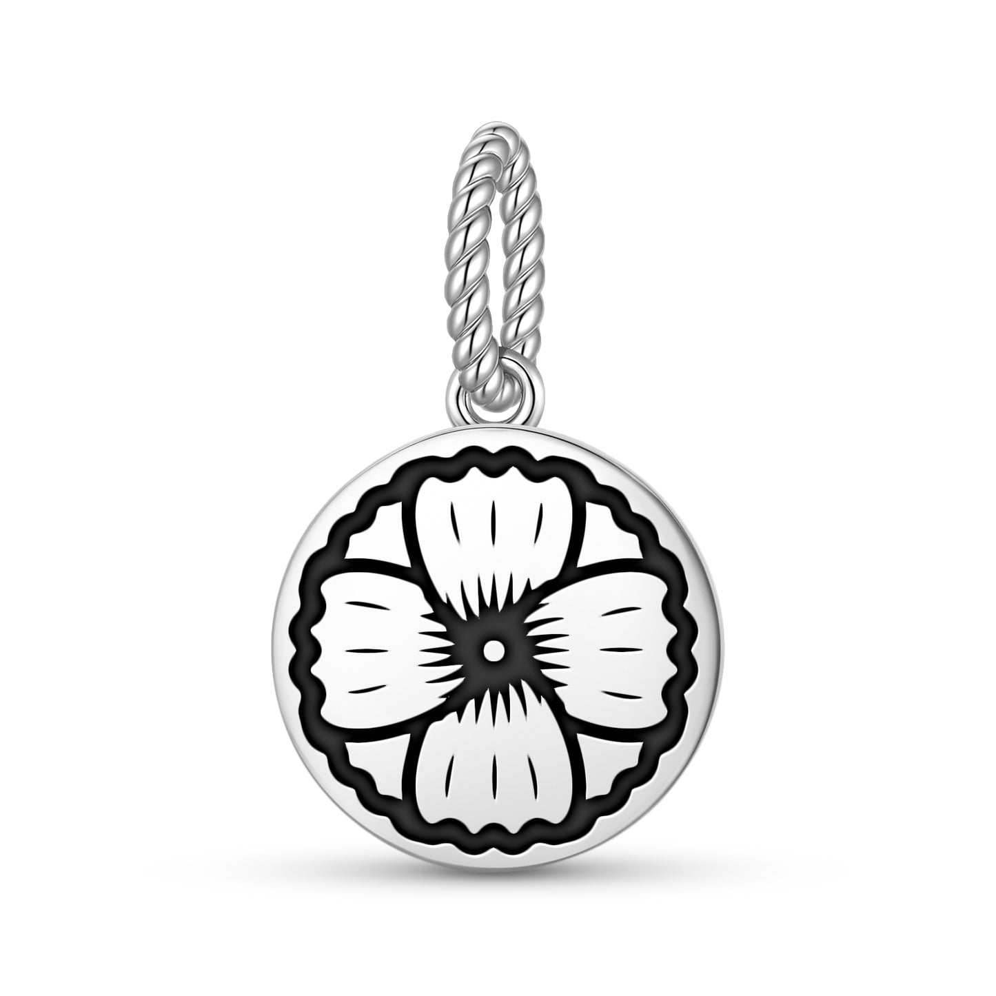 Hollyhock Flowers Symbols Pendant Dangle Charm