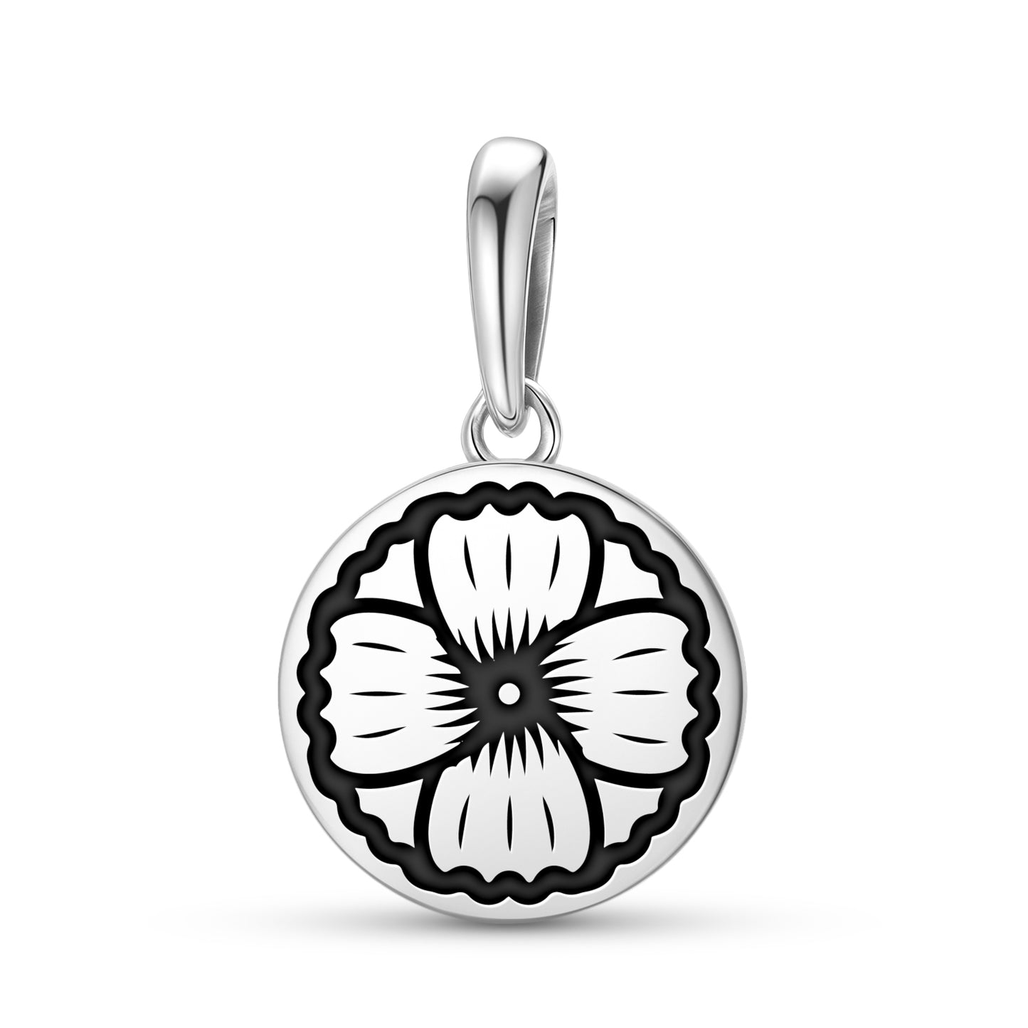 Hollyhock Flowers Symbols Pendant Dangle Charm