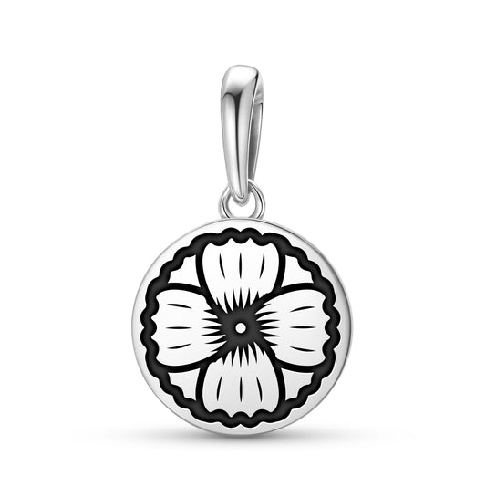 Hollyhock Flowers Symbols Pendant Dangle Charm