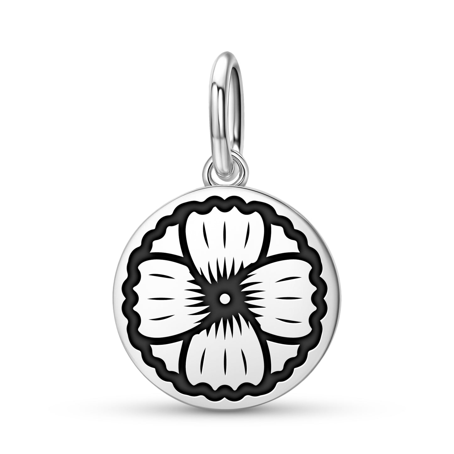 Hollyhock Flowers Symbols Pendant Dangle Charm