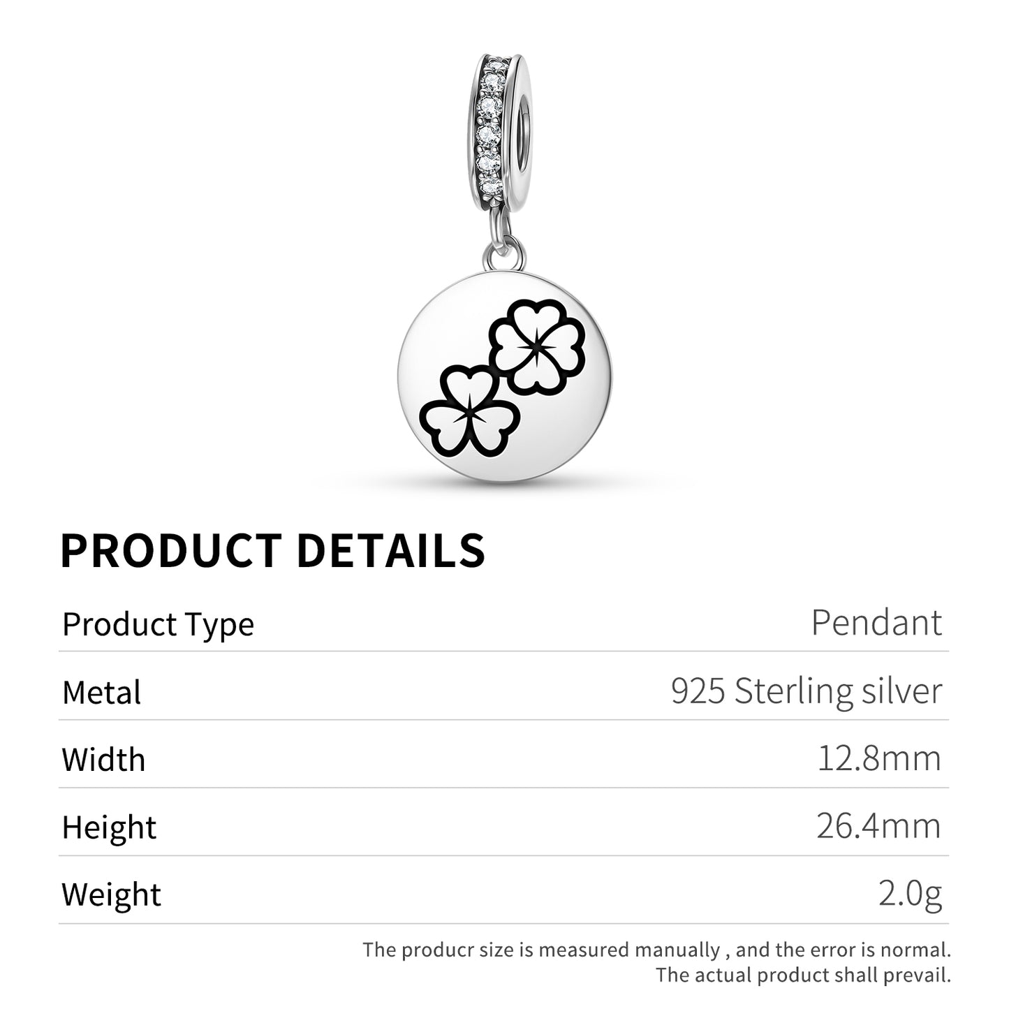 Clover Flowers Symbols Pendant Dangle Charm