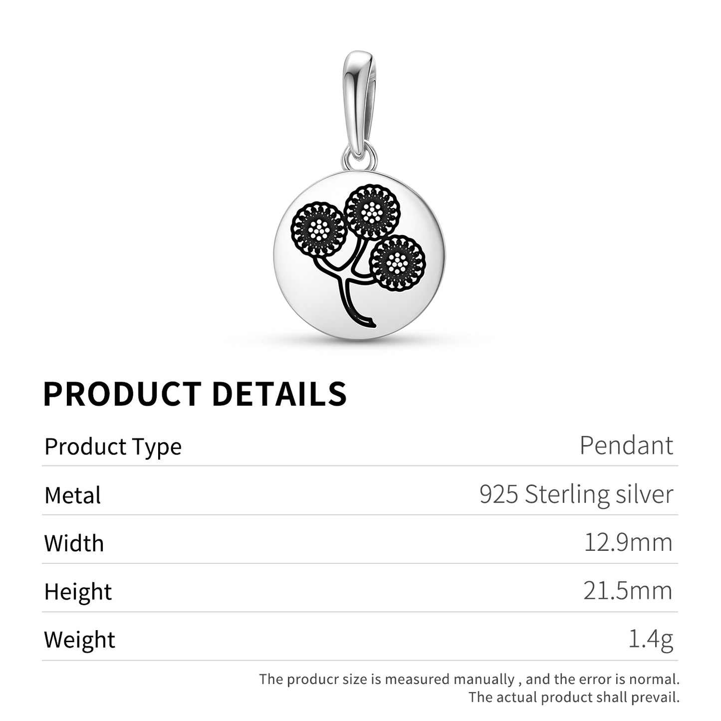 Tansy Flowers Symbols Pendant Dangle Charm