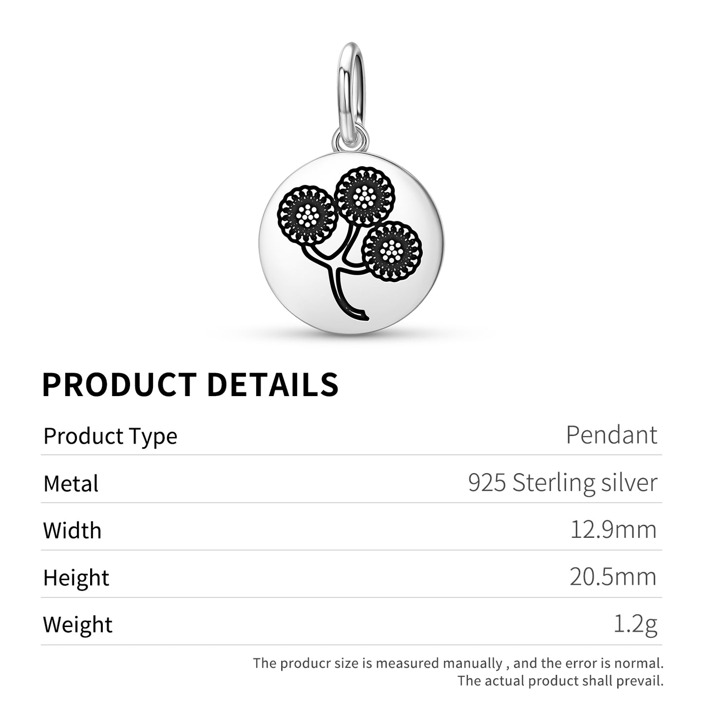 Tansy Flowers Symbols Pendant Dangle Charm