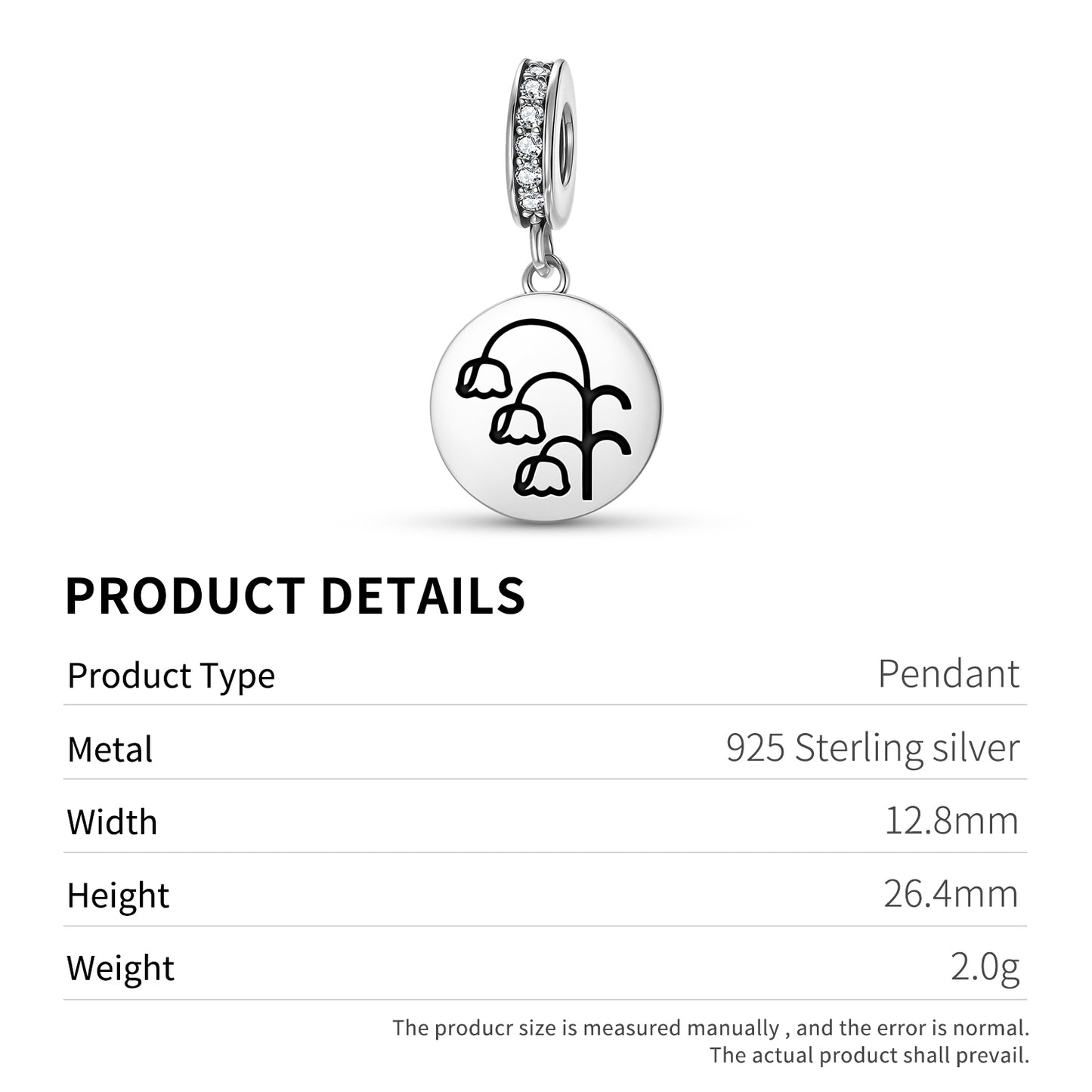 Lily of the Valley Flowers Symbols Pendant Dangle Charm