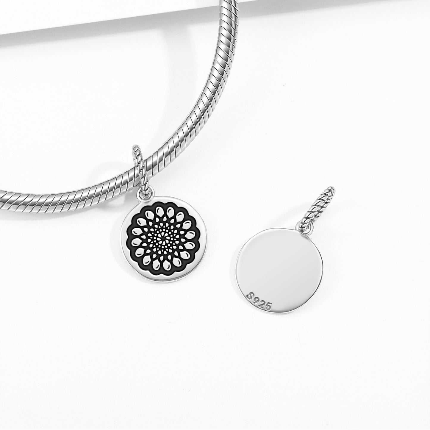 Zinnia Flowers Symbols Pendant Dangle Charm