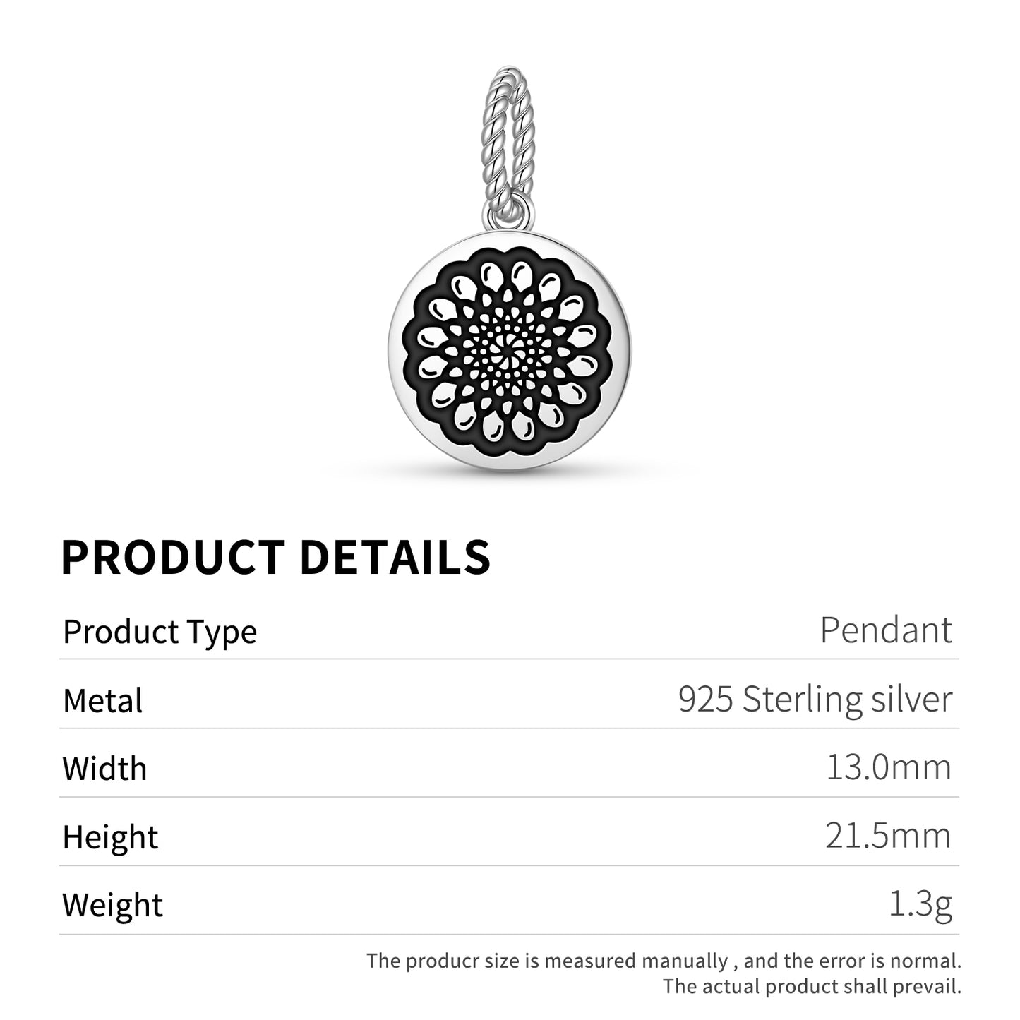 Zinnia Flowers Symbols Pendant Dangle Charm