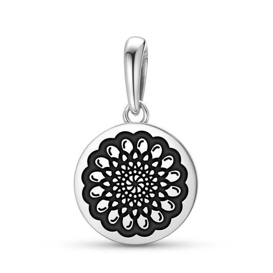 Zinnia Flowers Symbols Pendant Dangle Charm