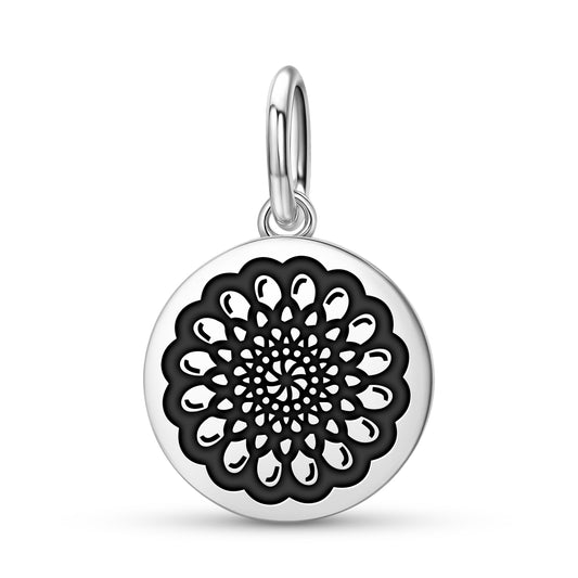 Zinnia Flowers Symbols Pendant Dangle Charm