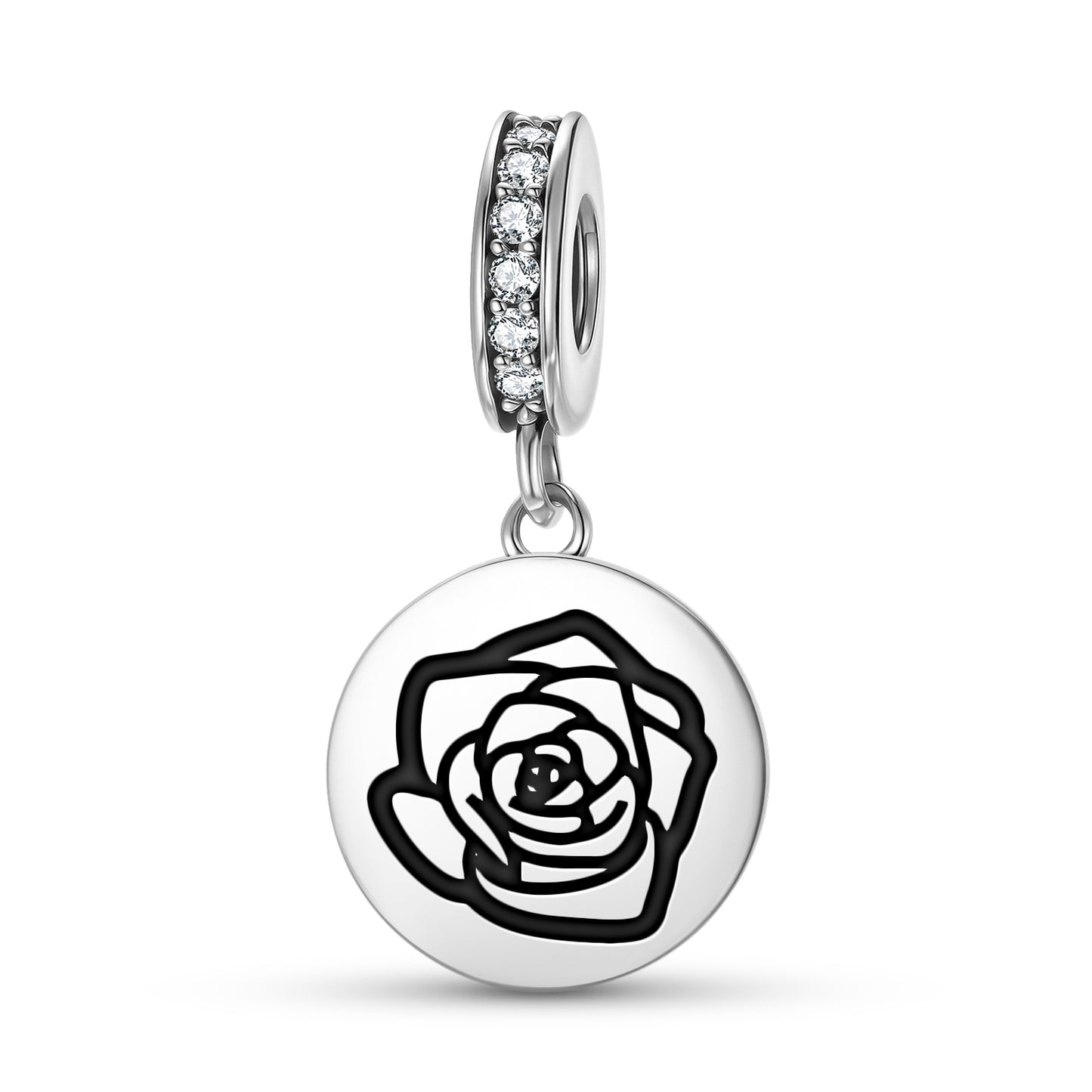Rose Flowers Symbols Pendant Dangle Charm