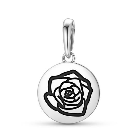 Rose Flowers Symbols Pendant Dangle Charm