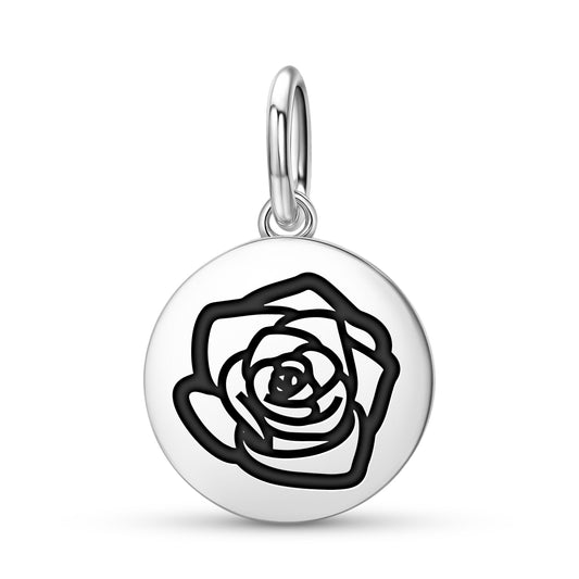 Rose Flowers Symbols Pendant Dangle Charm