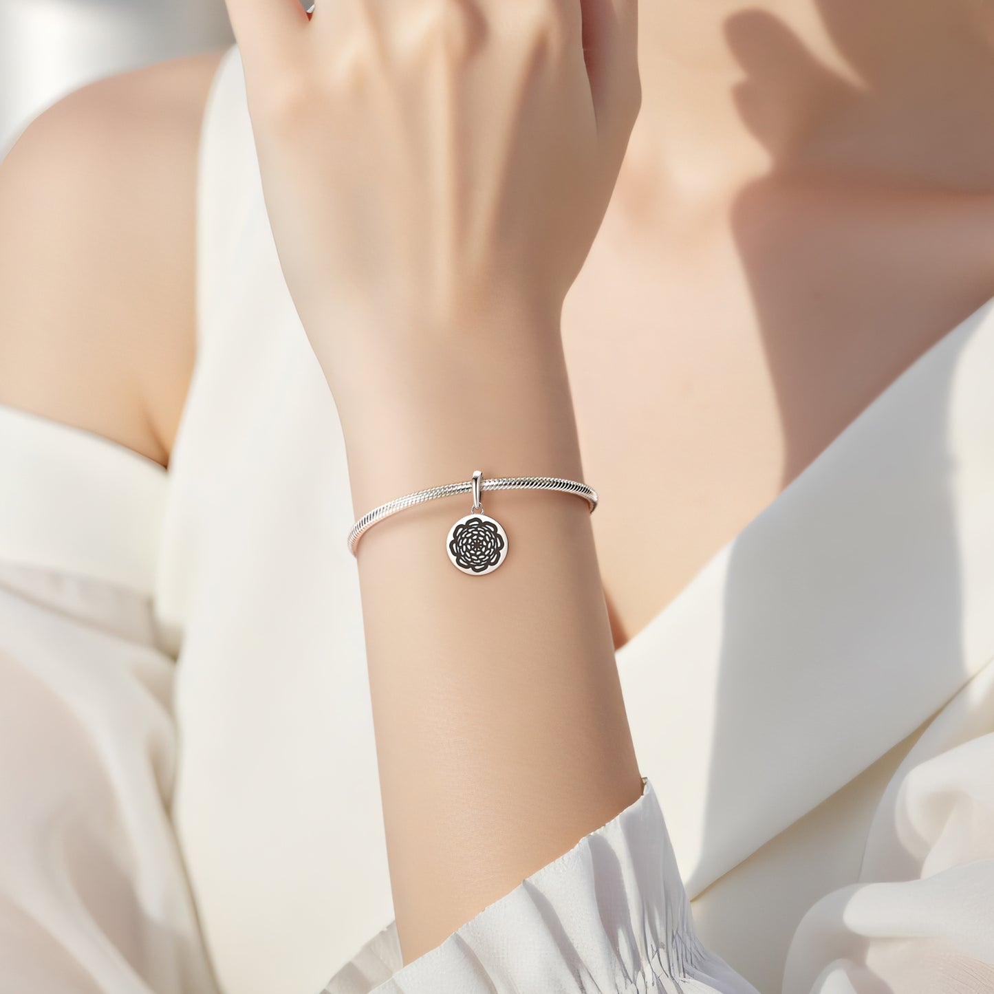 Chrysanthemum Flowers Symbols Pendant Dangle Charm