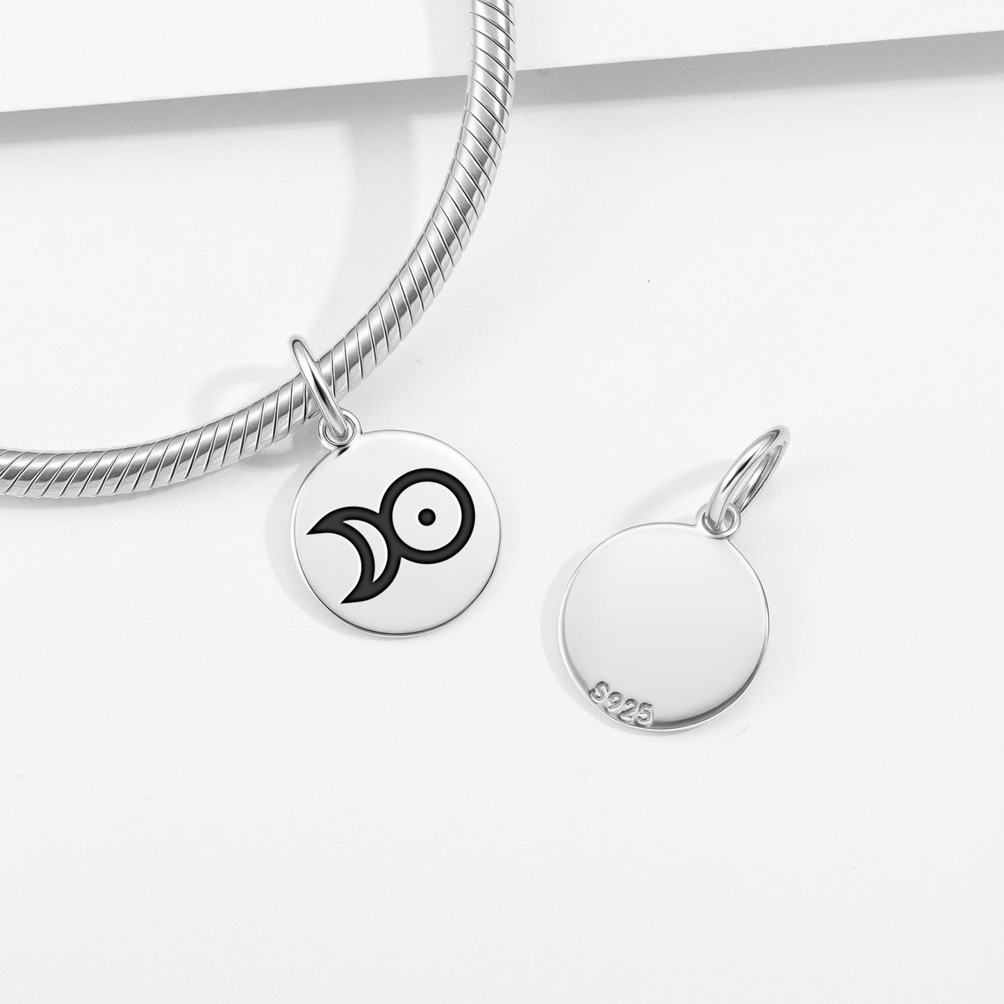 Platinum Alchemy Symbols Pendant Dangle Charm