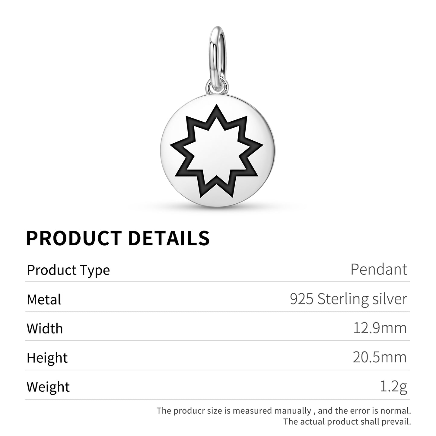 Bahai star Islam Symbols Pendant Dangle Charm