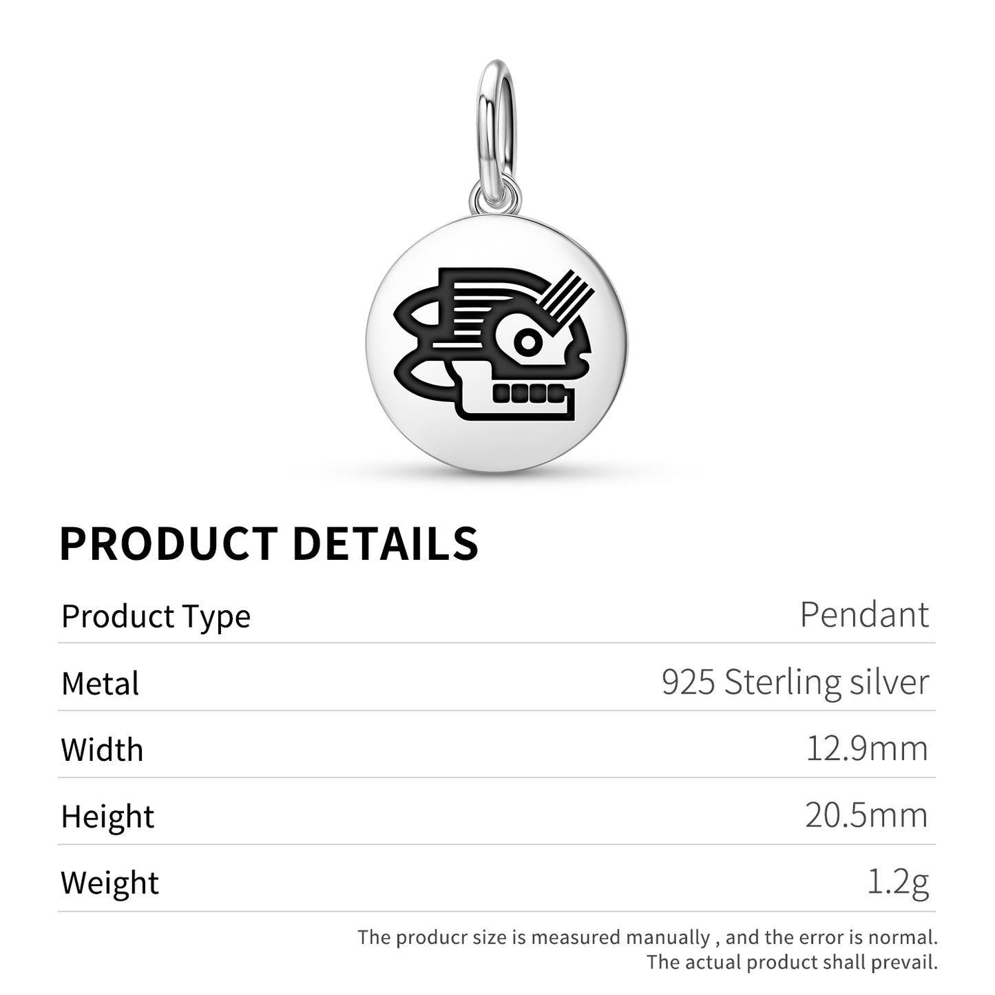 Malinalli Aztec Symbols Pendant Dangle Charm