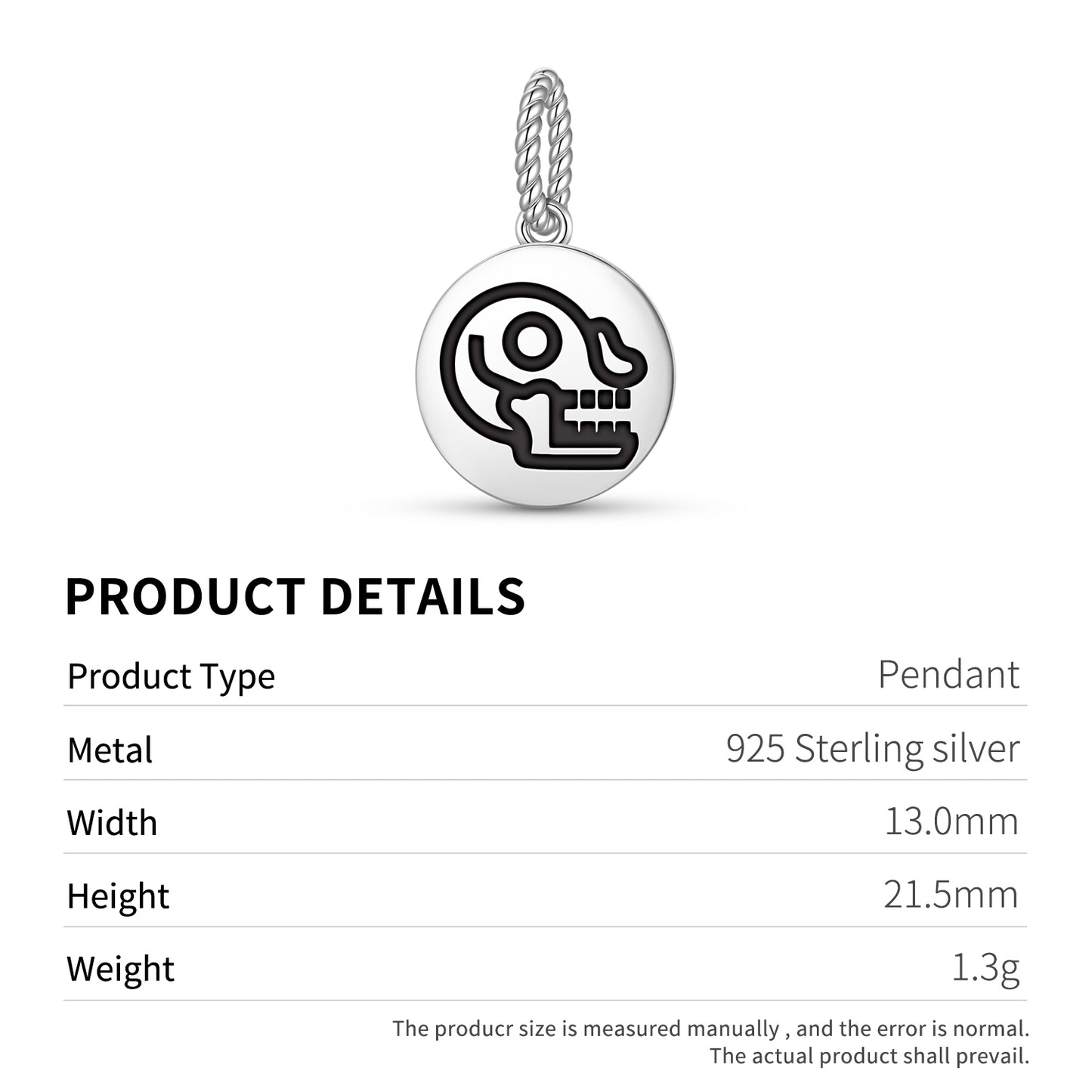 Miquiztli Aztec Symbols Pendant Dangle Charm