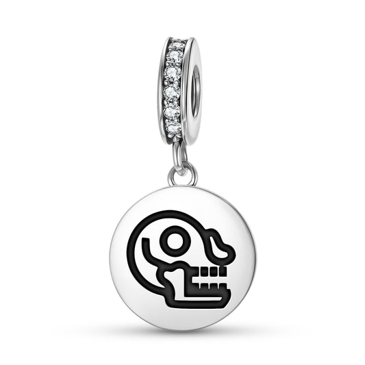 Miquiztli Aztec Symbols Pendant Dangle Charm