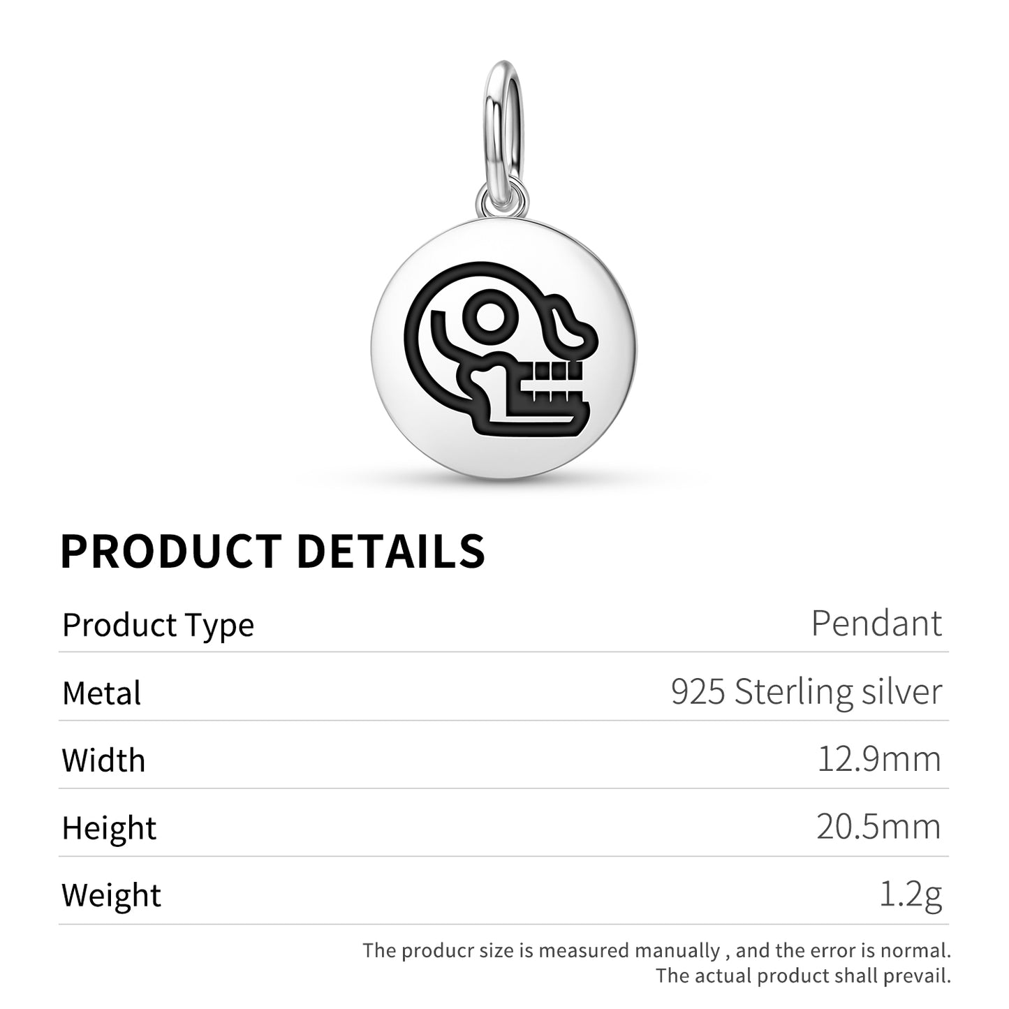 Miquiztli Aztec Symbols Pendant Dangle Charm