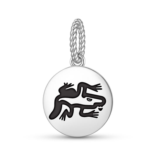 Cuetzpalin Aztec Symbols Pendant Dangle Charm