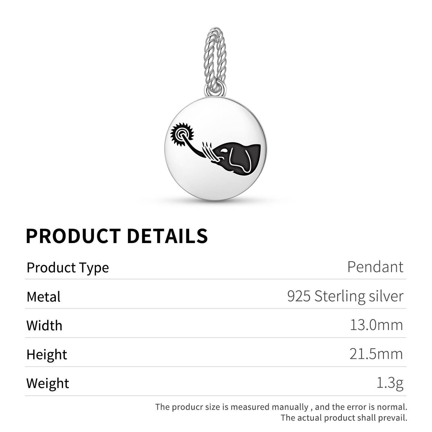 Airavarta – Six tusked Elephant Buddhist Symbols Pendant Dangle Charm