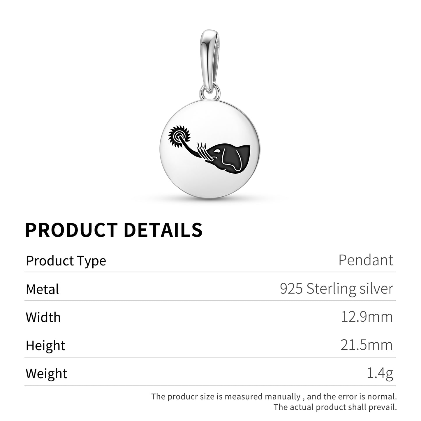 Airavarta – Six tusked Elephant Buddhist Symbols Pendant Dangle Charm